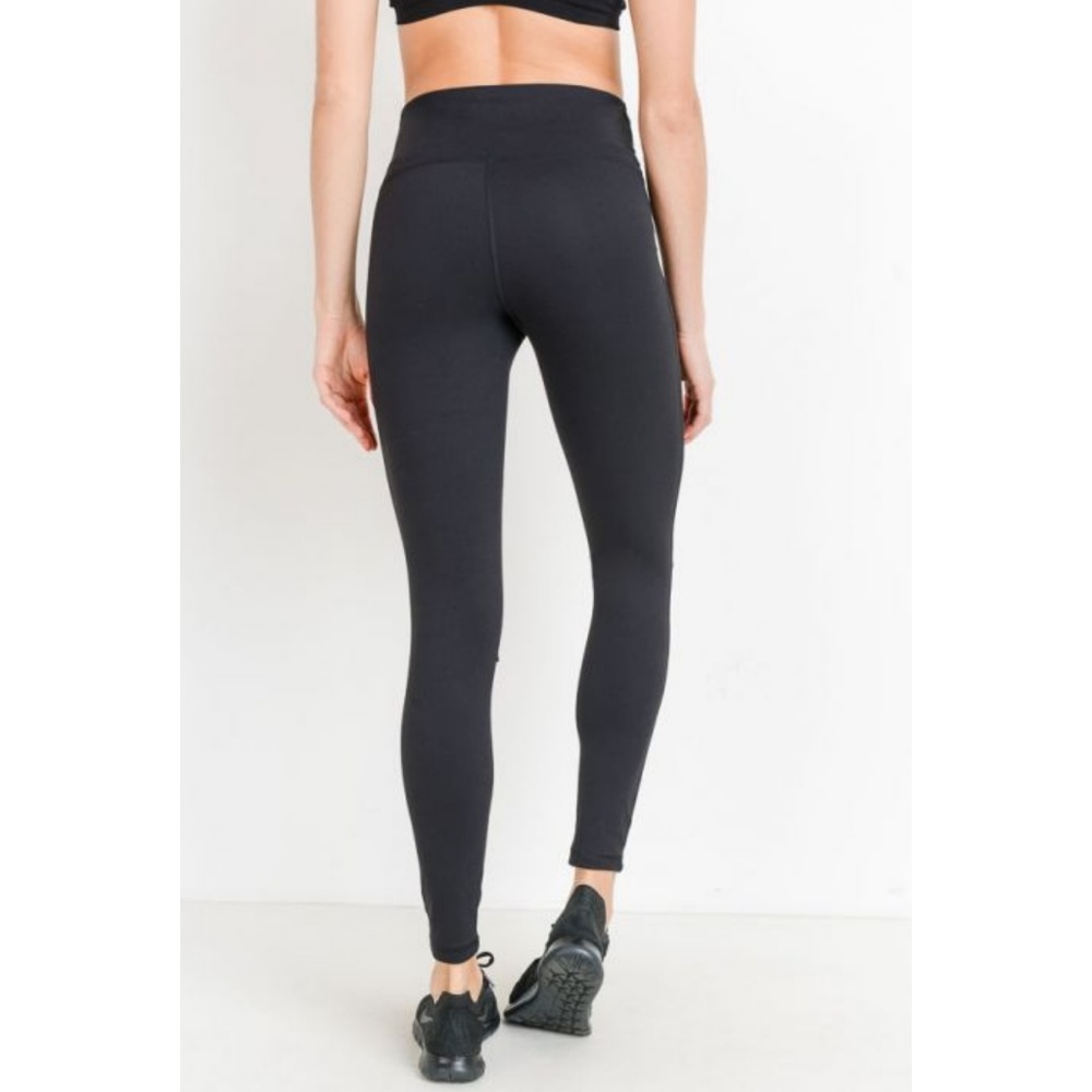 High Waist Laser Cut Ripped Knee Leggings - Picture 4 of 7